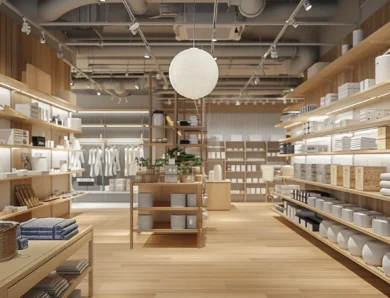 Zoom sur les boutiques spécialisées de Muji et leur design minimaliste